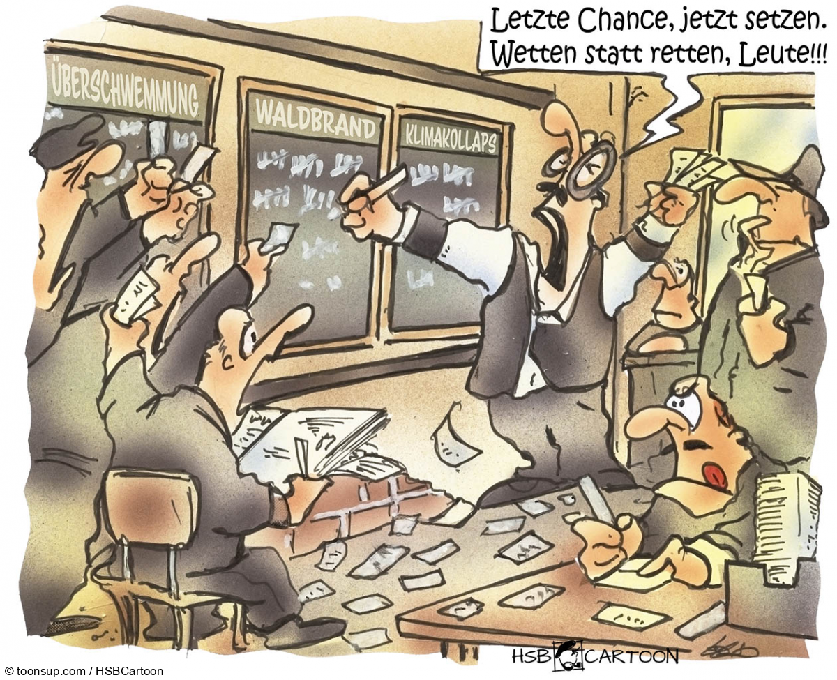 Caricature: Klimawette 1