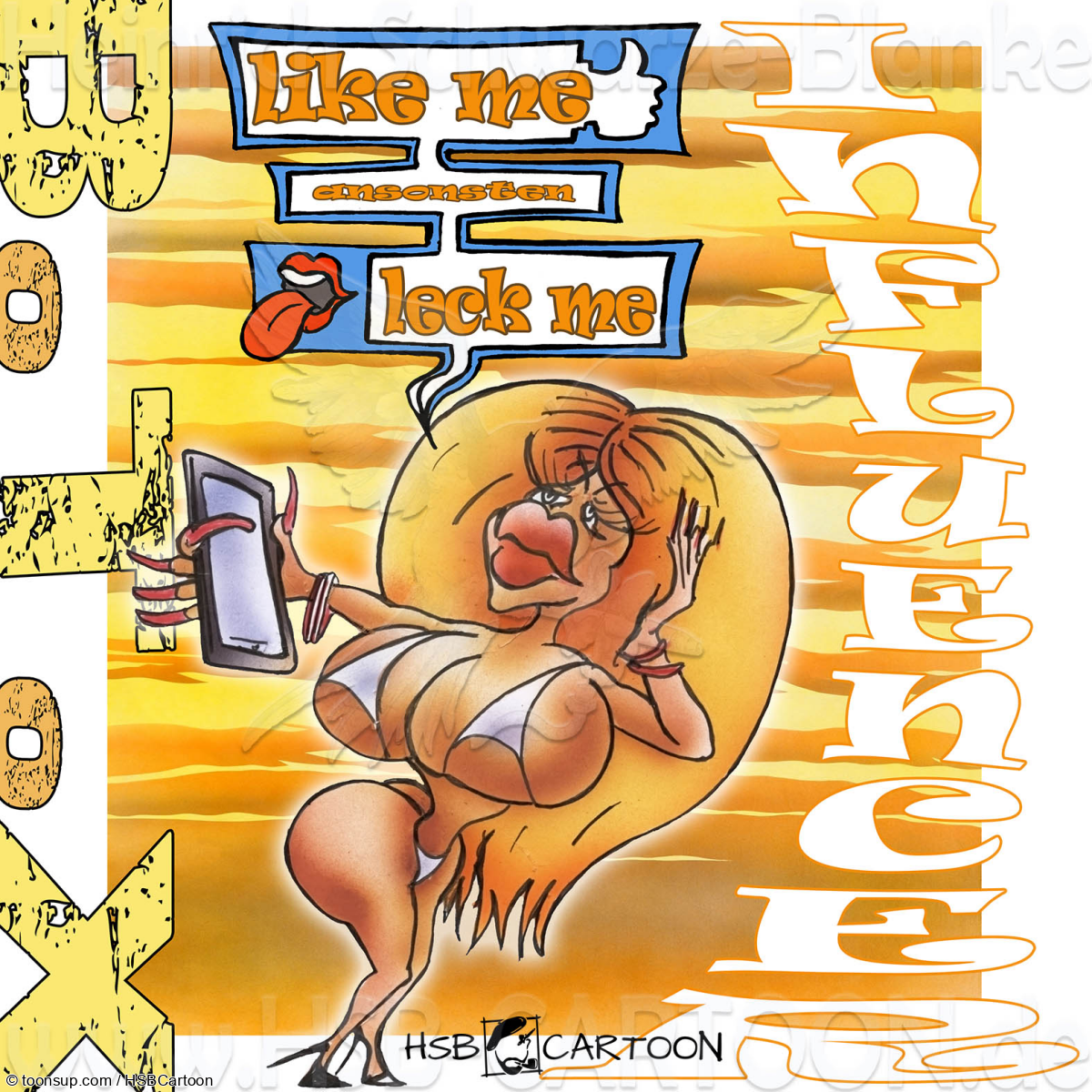 Cartoon: Botox Influencerin 1