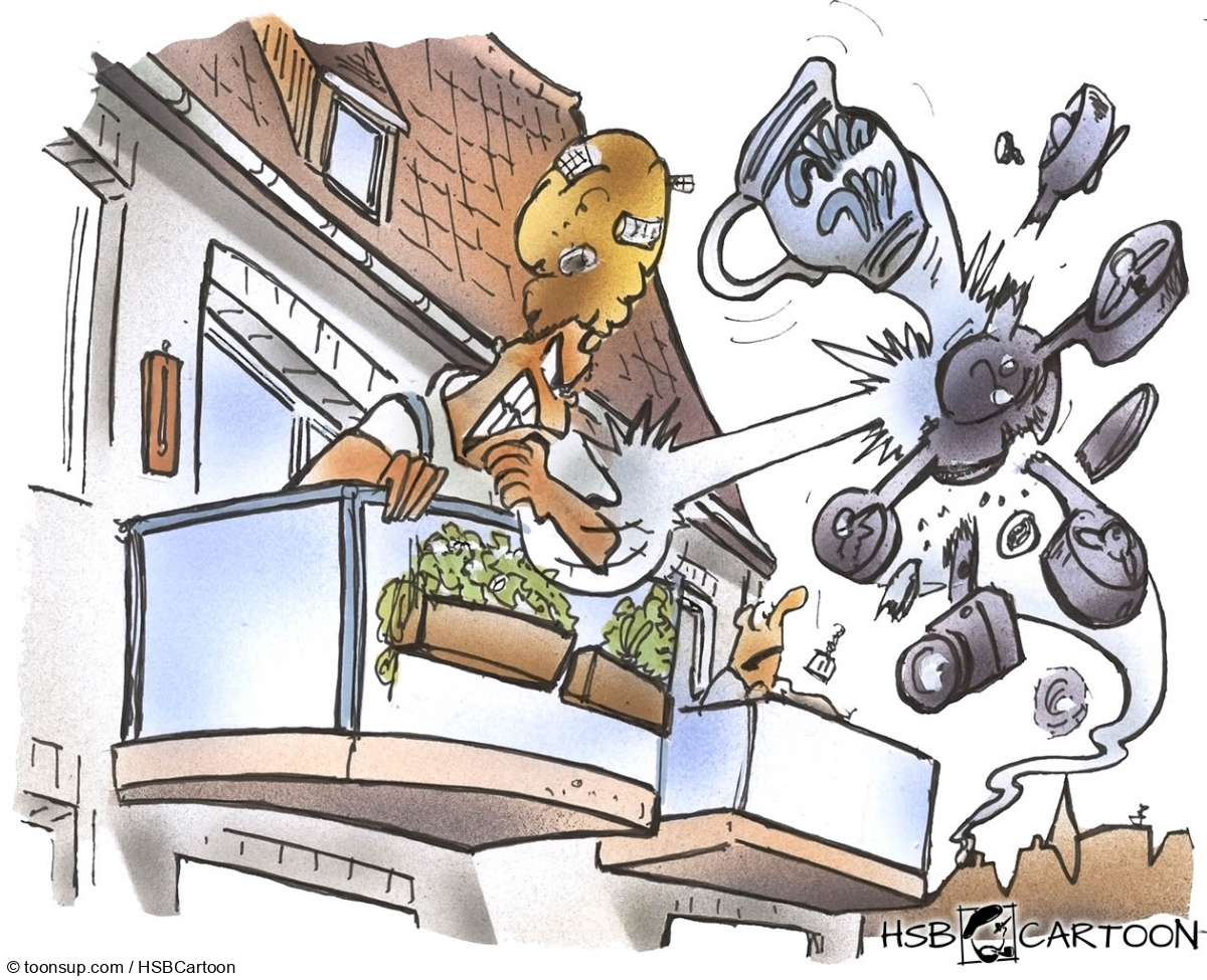 Cartoon: Kampf den Drohnen 1