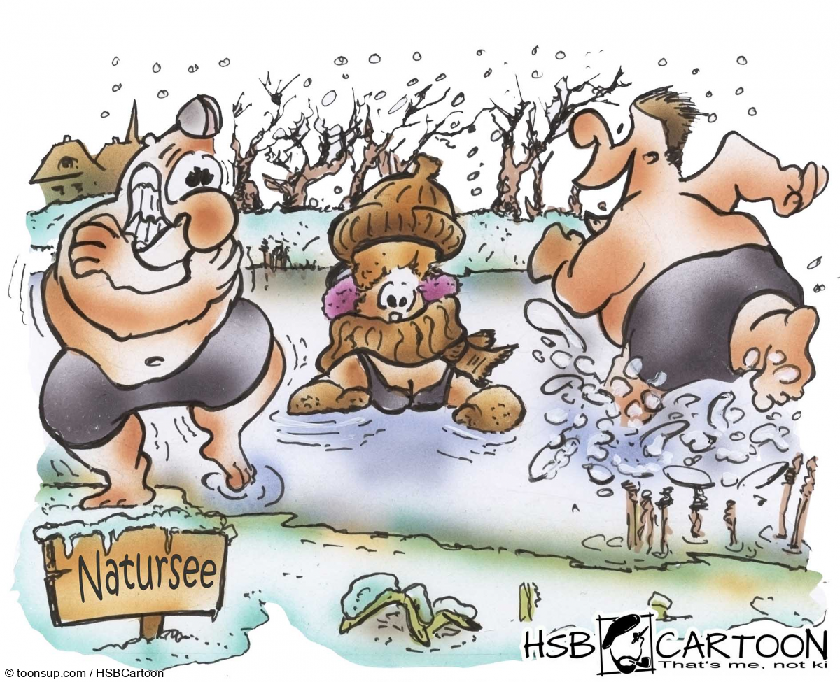 Cartoon: Eisbaden 1