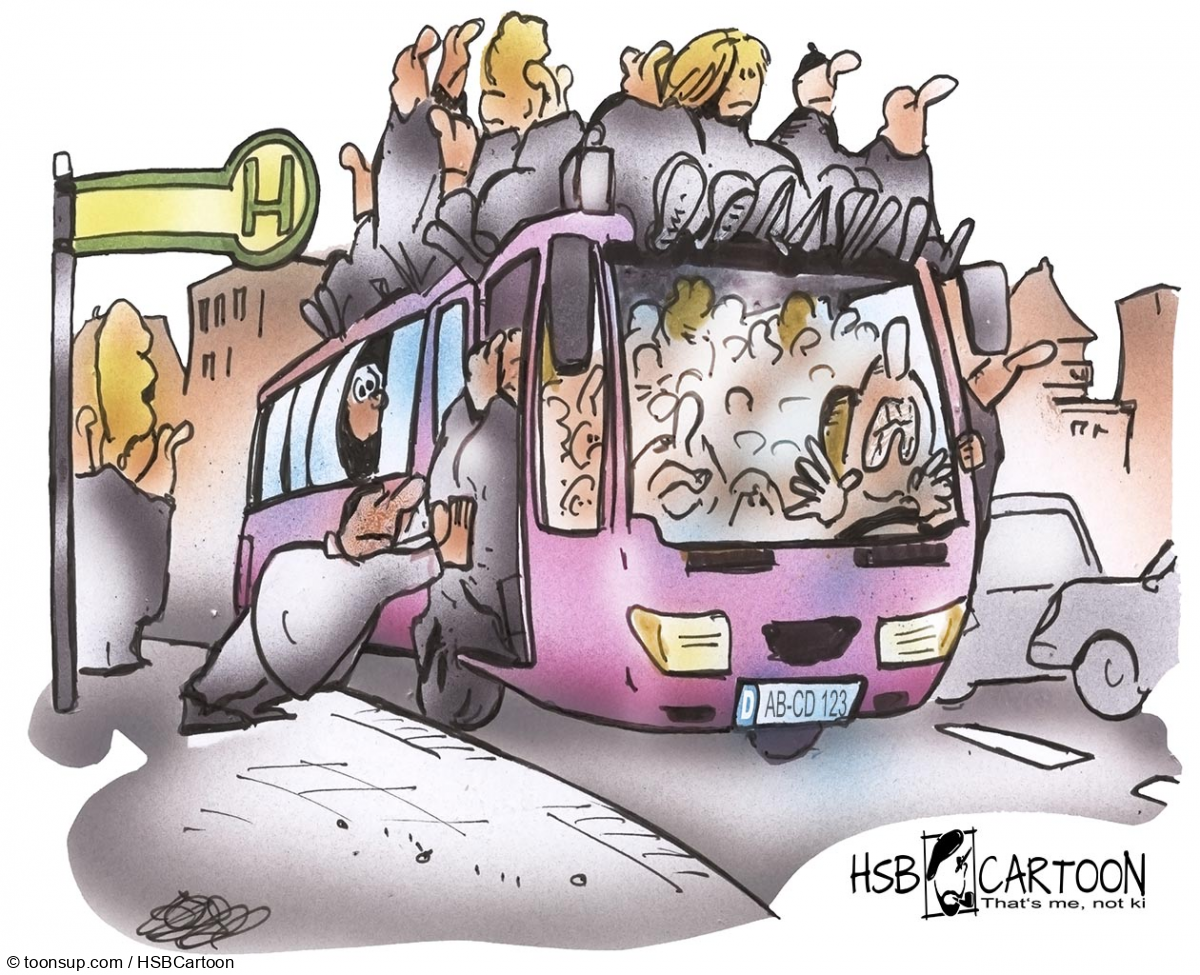 Caricature: Kürzung im Nahverkehr 1
