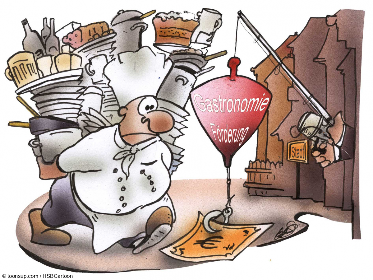 Caricature: Gastronomieförderung 1