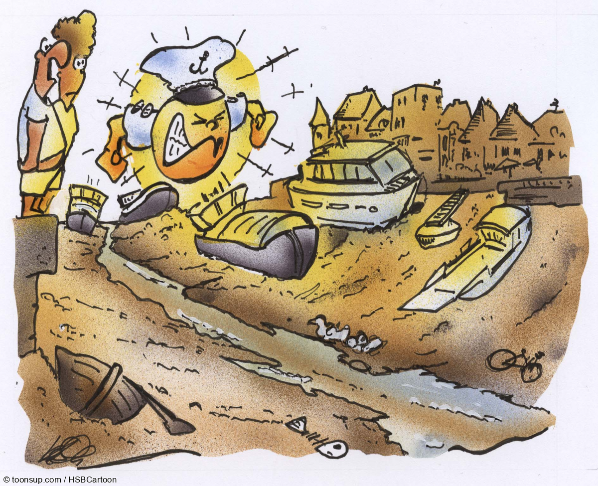Caricature: Wasserstand 1