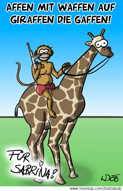 Cartoon: Affe mit Waffe 1