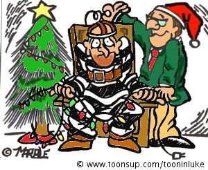 Cartoon: Saving electricity at christmas 1