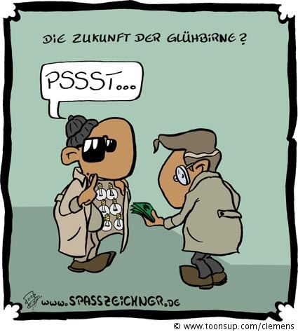 Cartoon: Satire Glühbirnenverbot 1