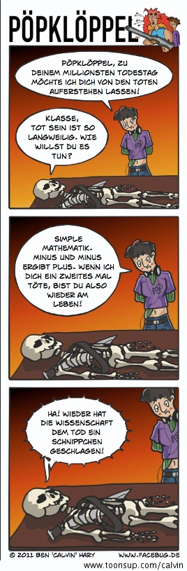 Cartoon: Pöpklöppel vs. Tod 1