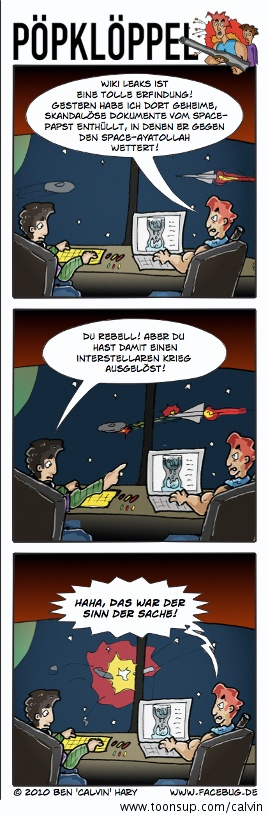 Cartoon: Pöpklöppel vs. Wikileaks 1