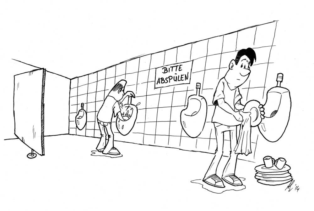 Cartoon: Neulich im Männerklo auf Baltrum 1