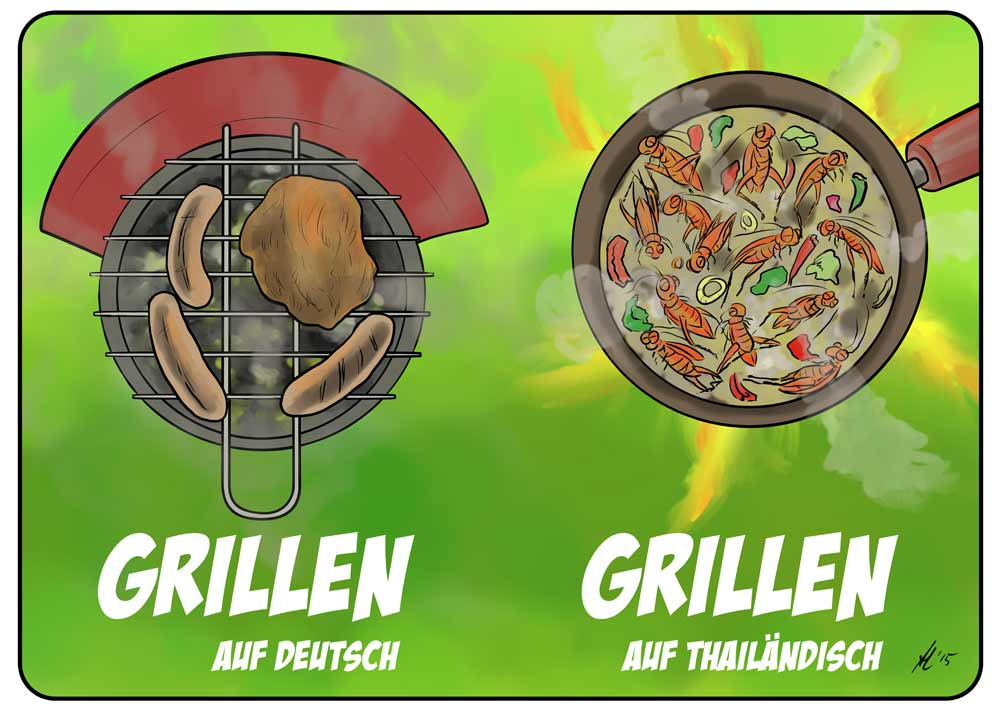 Cartoon: Grillen 1