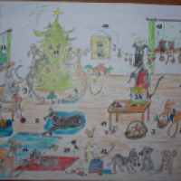 Windhundweihnachtskalender in Farbe