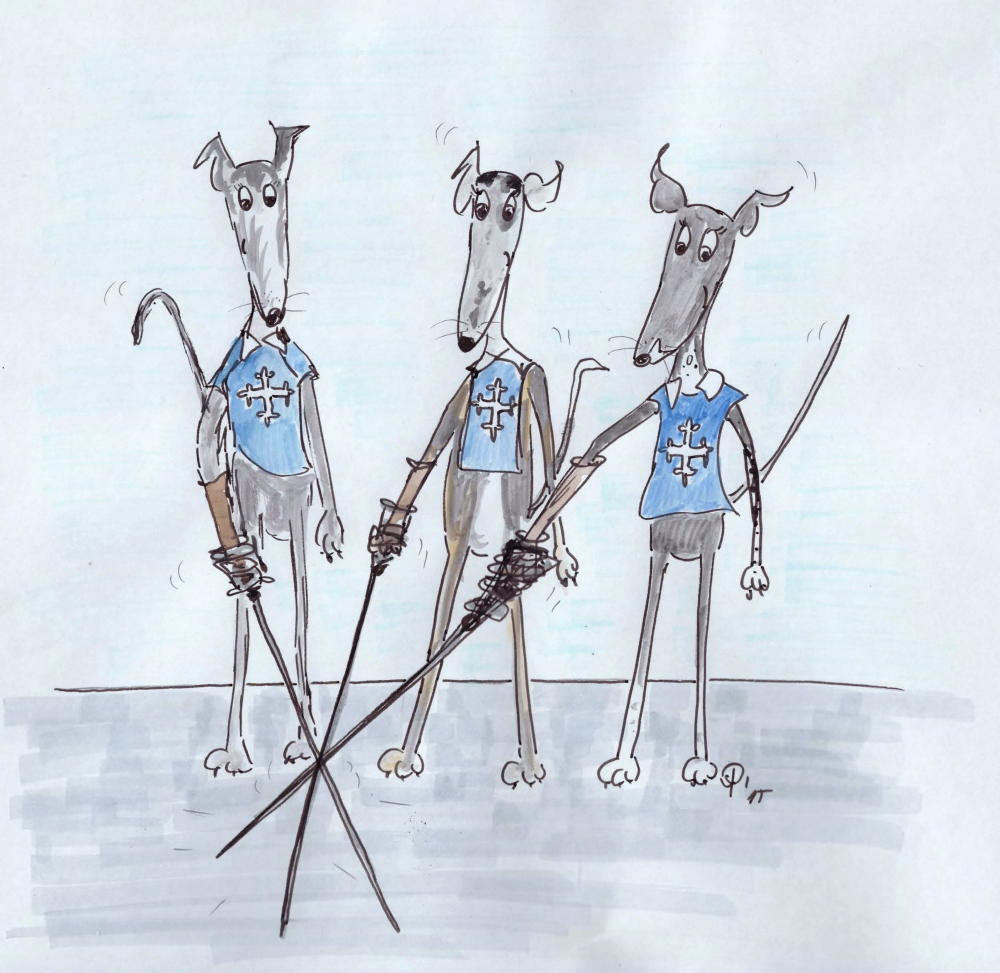 Cartoon: 3 Wind- Musketiere 1