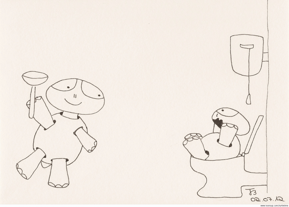 Cartoon: Toiletten-Turtle statt WC-Ente 1
