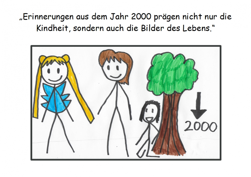 Cartoon: Flashback ins Jahr 2000 - Storypanel 1