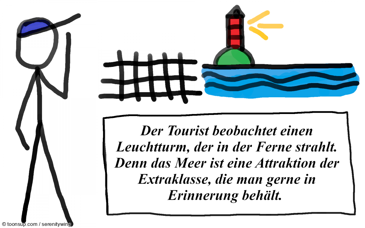 Cartoon: Ein Tourist am Meer 1