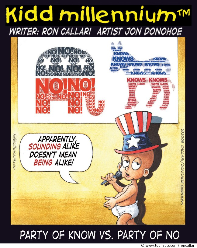 Cartoon: Party of KNOW vs. party of NO 1