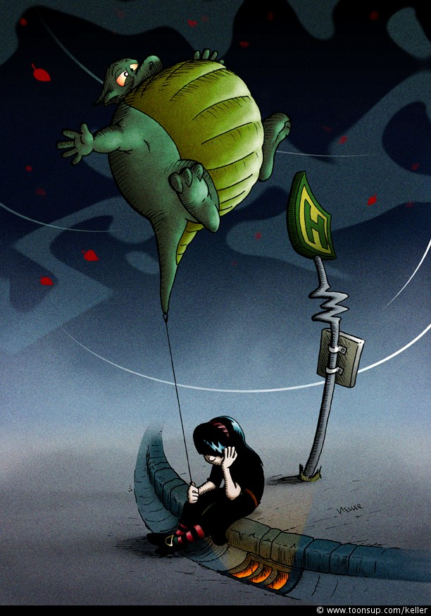 Illustration: Mädel wartet auf den Bus 1