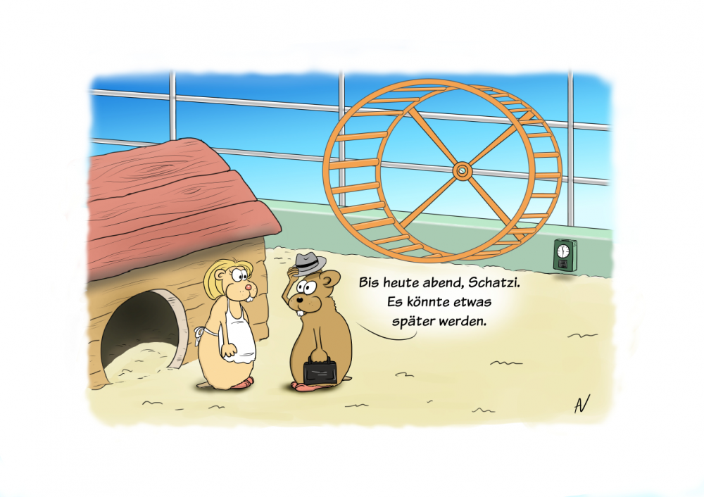 Cartoon: Monotonie am Arbeitsplatz 1