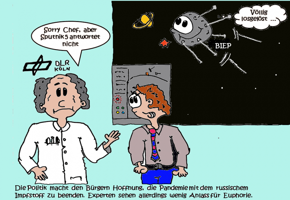 Cartoon: Sputnik 5 - die Lösung? 1