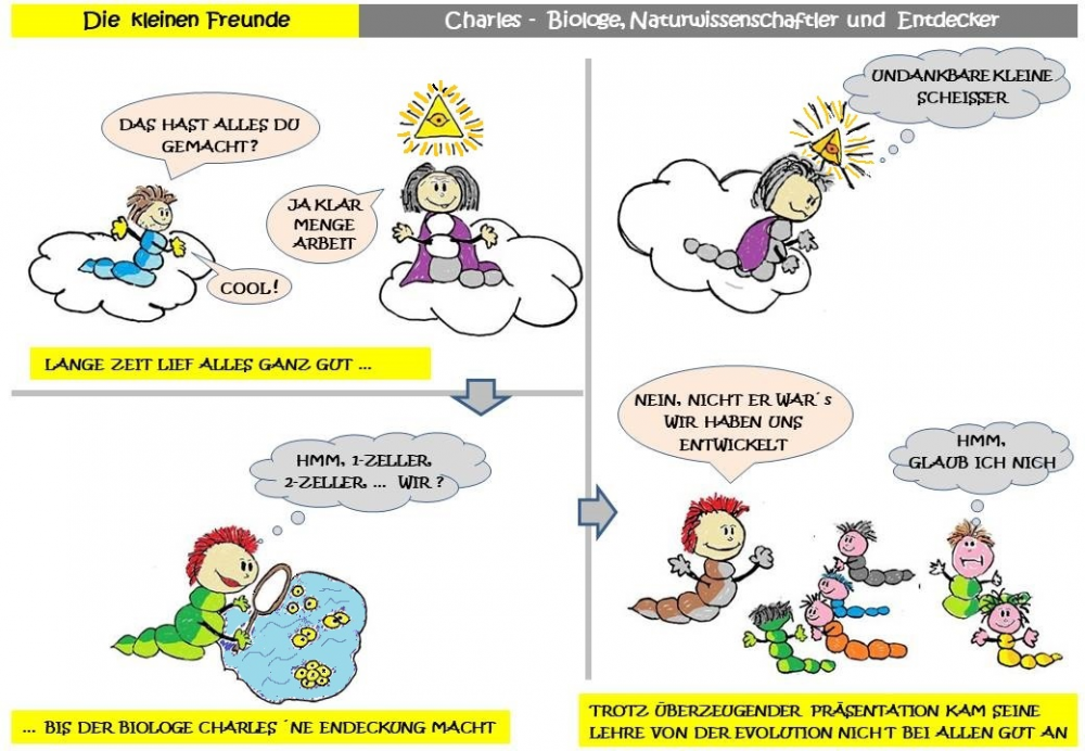 Cartoon: Evolutionstheorie 1