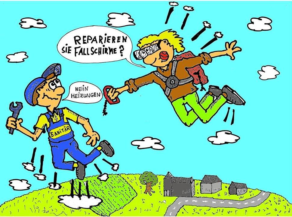 Cartoon: eilige Reparatur 1