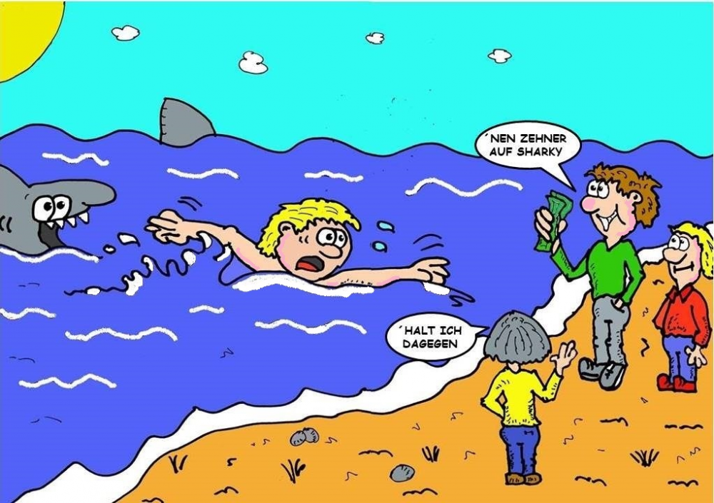 Cartoon: Am Strand 1