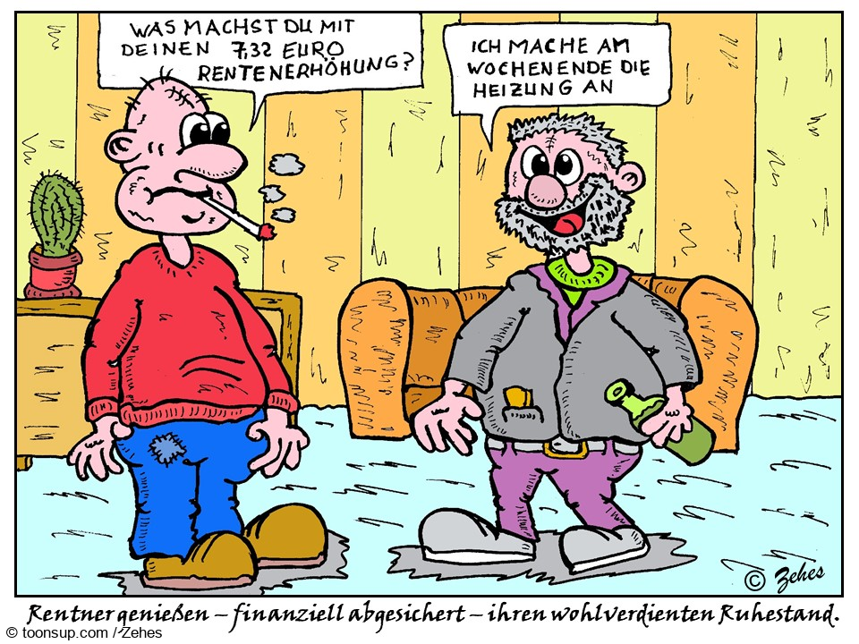 Karrikatur: Rentenerhöhung - Wow 1