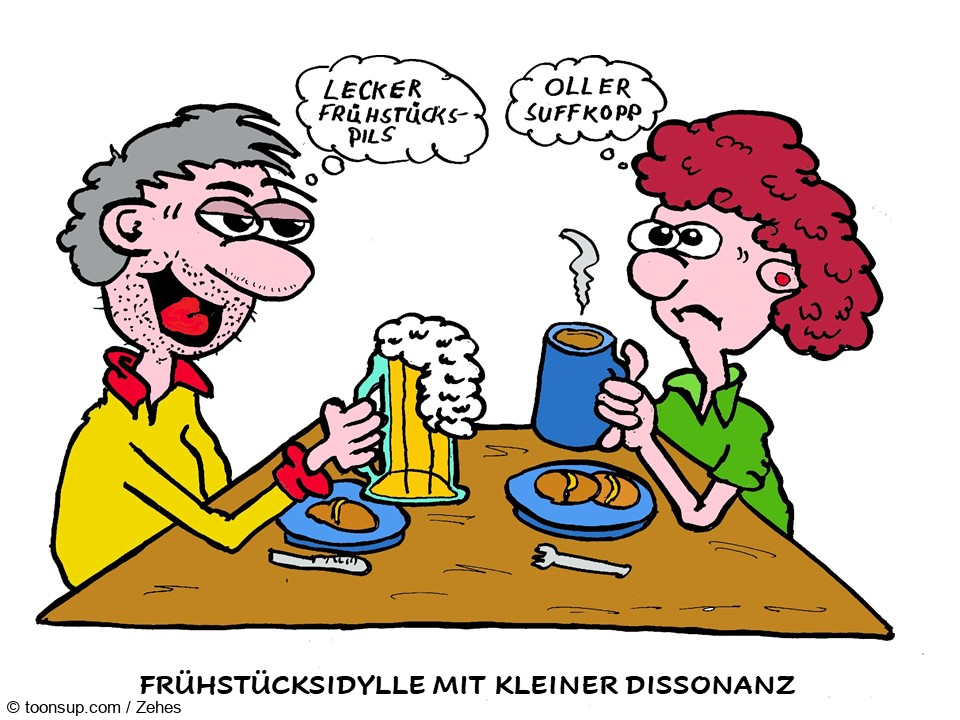 Cartoon: gemeinsames Frühstück 1