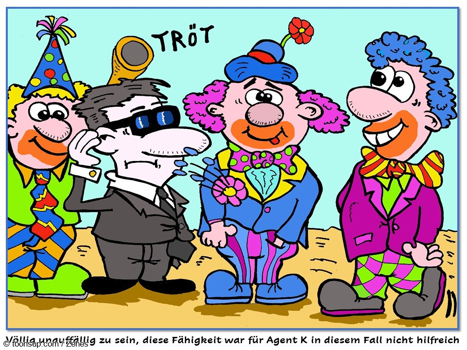 Cartoon: unauffällig klappt nich immer 1
