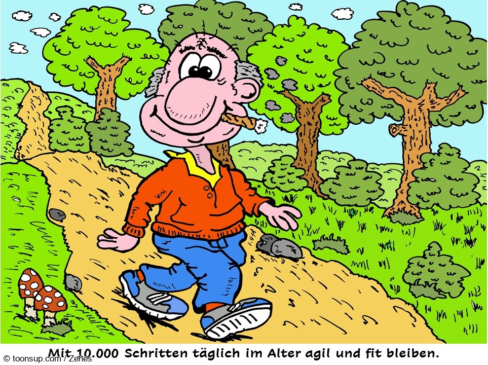 Cartoon: fit im Alter 1