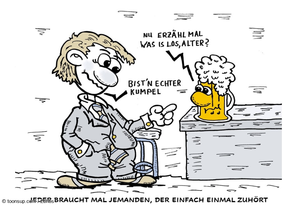 Cartoon: Fast schon Psychotherapie 1