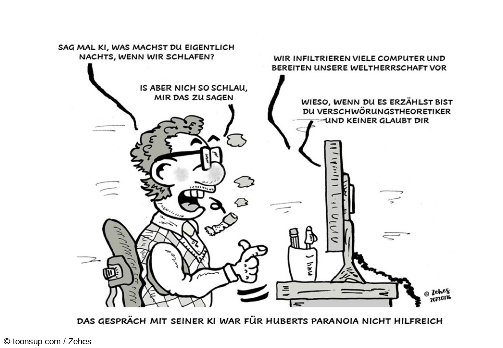 Cartoon: Mensch und KI 1