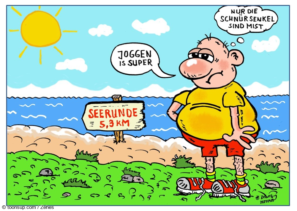 Cartoon: Joggen is super - Toonsup