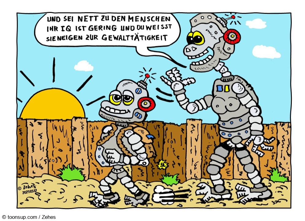 Cartoon: Mensch und KI 1
