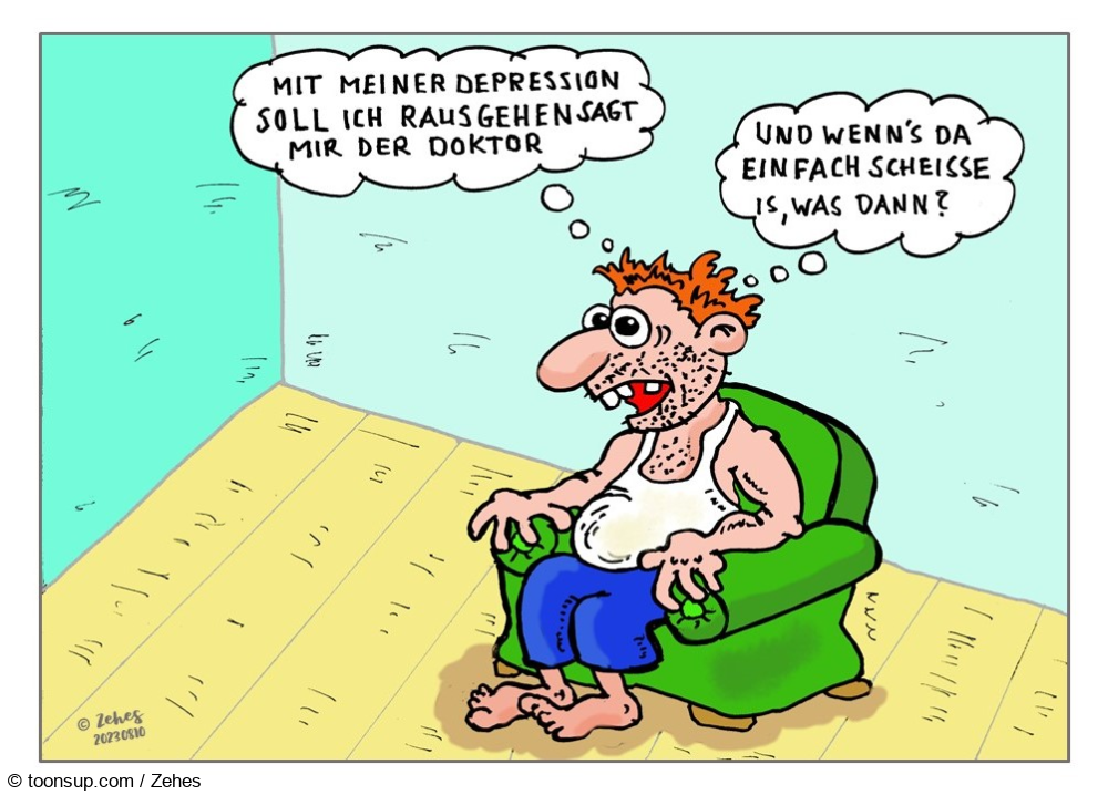 Cartoon: Hmm, was tun? 1