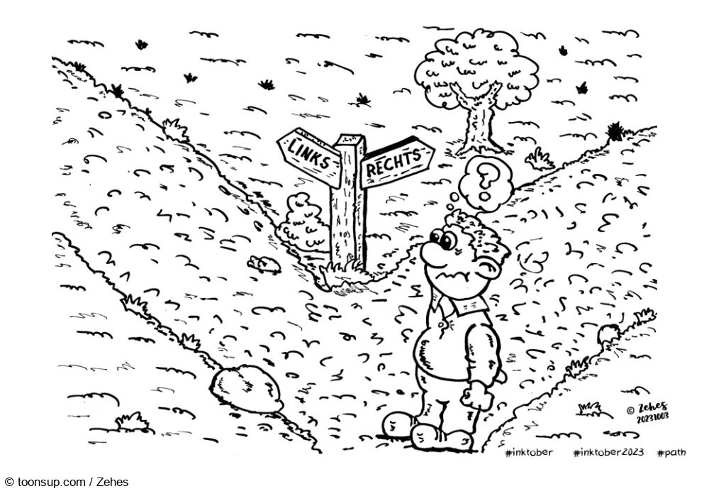 Cartoon: #inktober  path 1