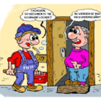 Fröhlicher Handwerker