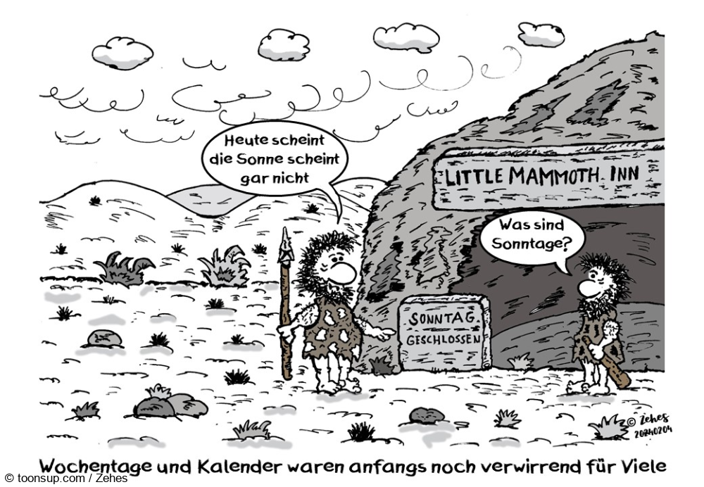 Cartoon: als der Sonntag neu war 1