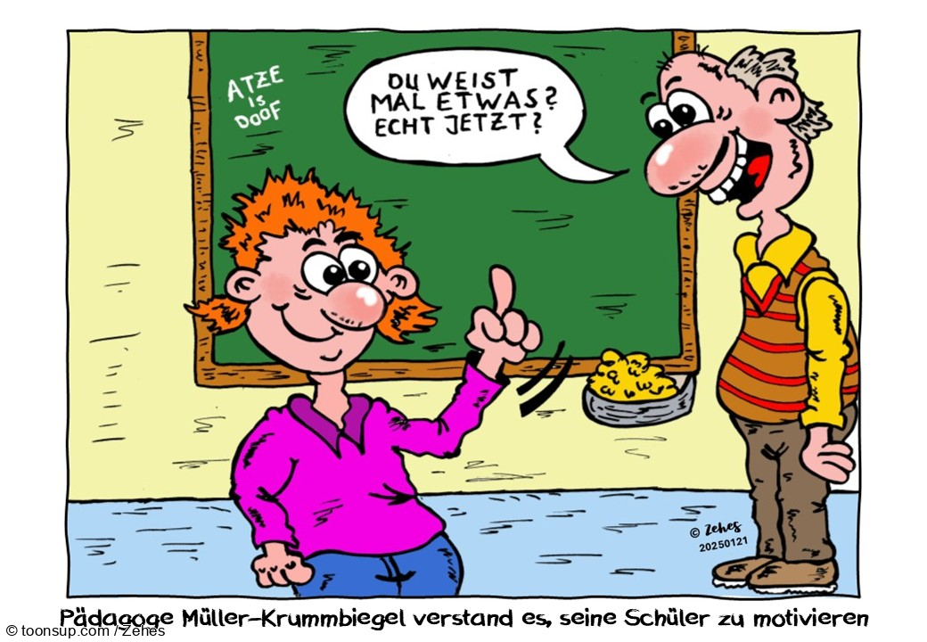 Cartoon: Schule und Motivation 1