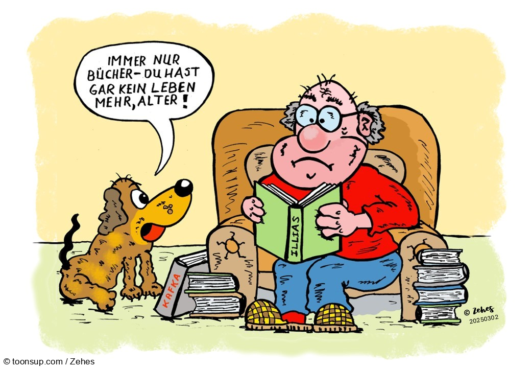 Cartoon: Literaturfan 1