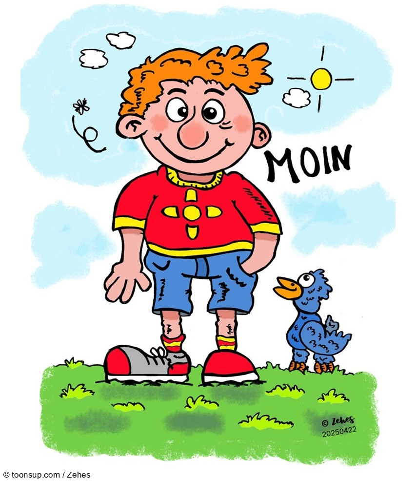 Cartoon: Moin - nordischer Ganztagsgruß 1