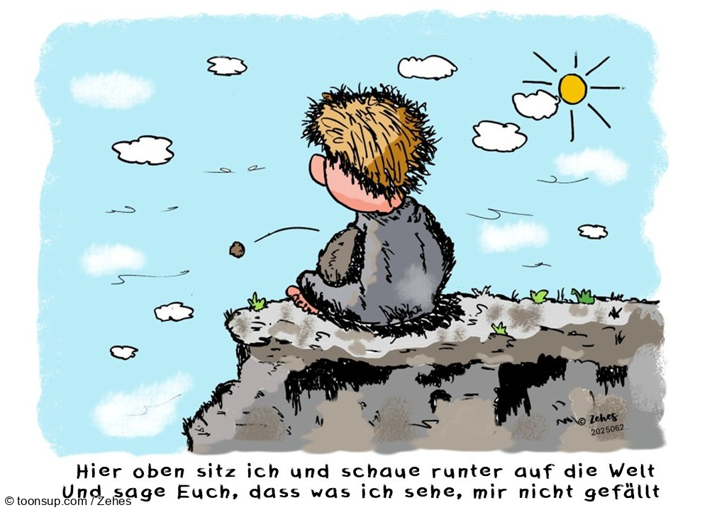 Cartoon: Nachdenklich 1