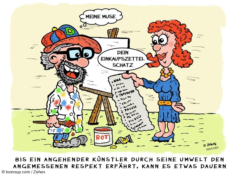 Cartoon: Künstler habens nicht leicht 1