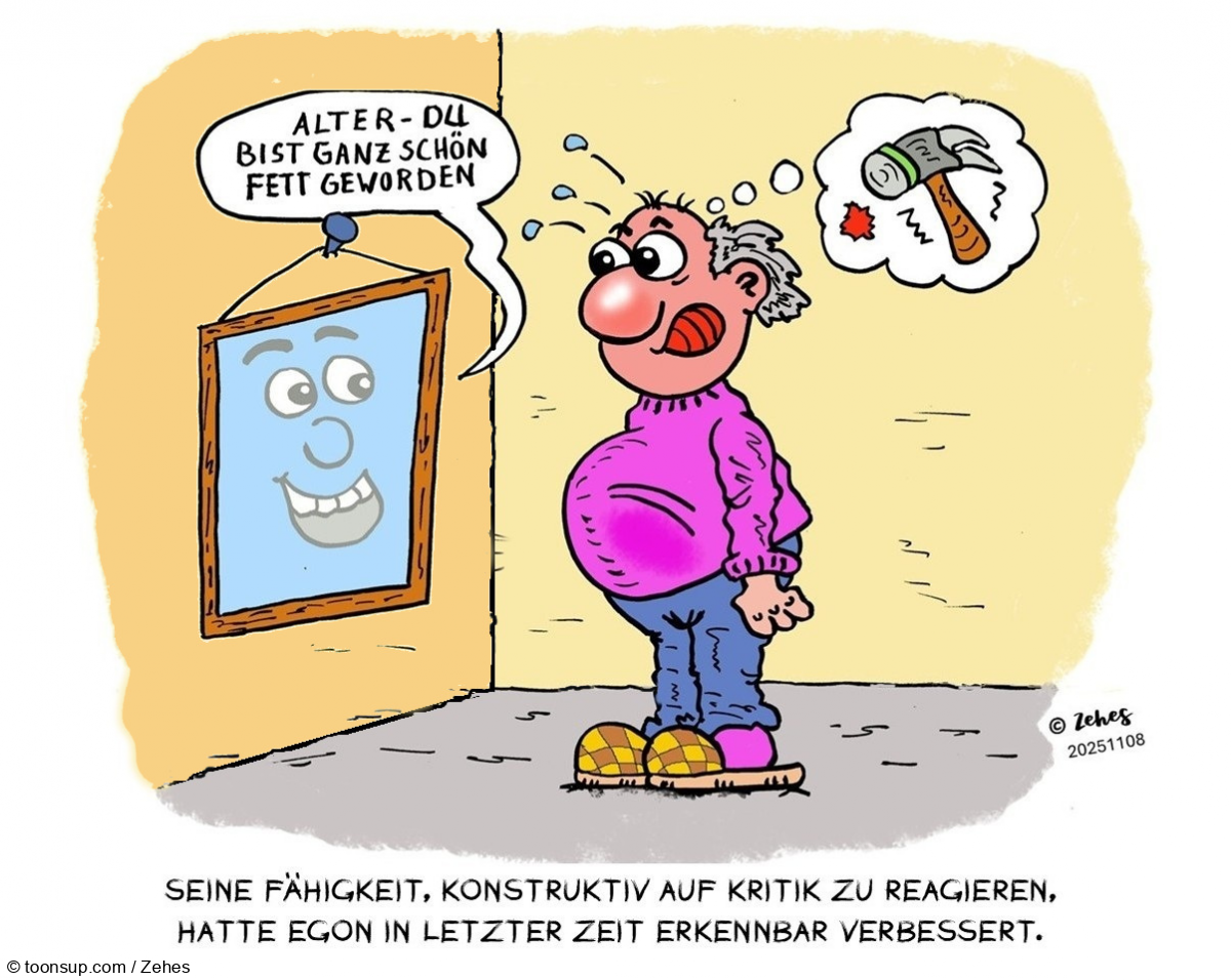 Cartoon: Umgang mit Kritik 1