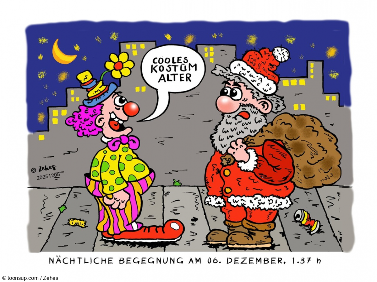 Cartoon: Begegnung heute Nacht 1