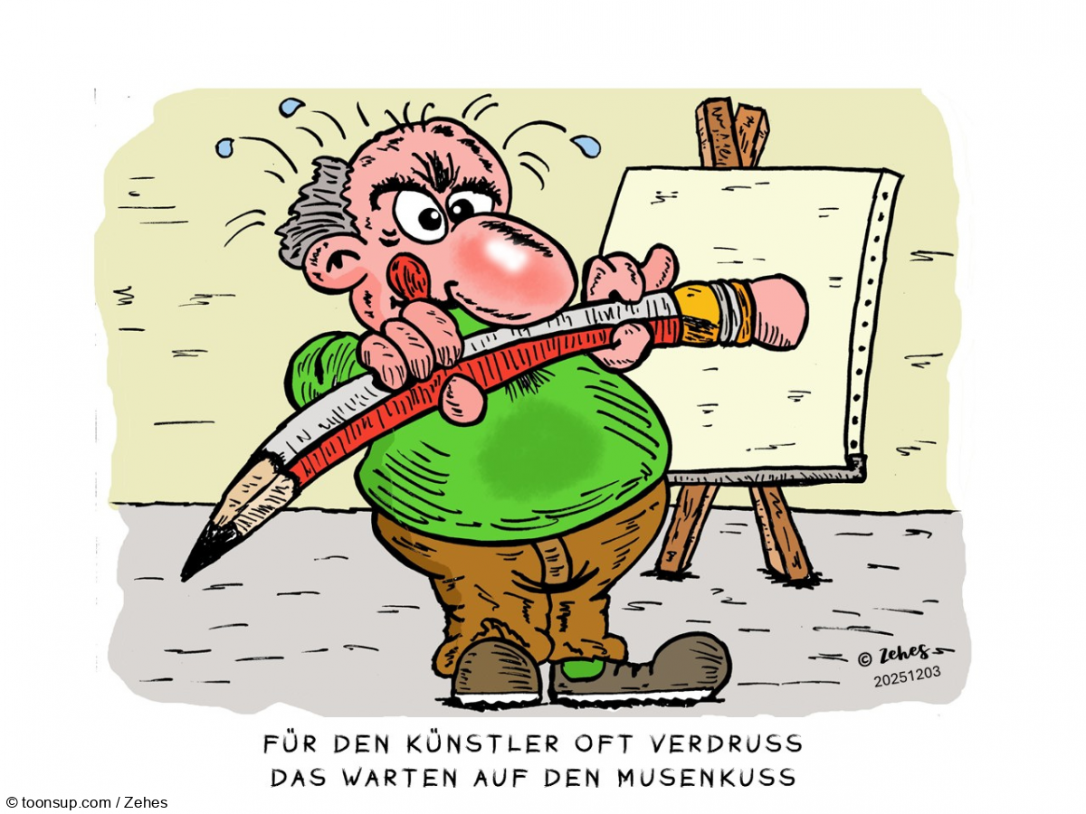 Cartoon: Künstler und Muse 1