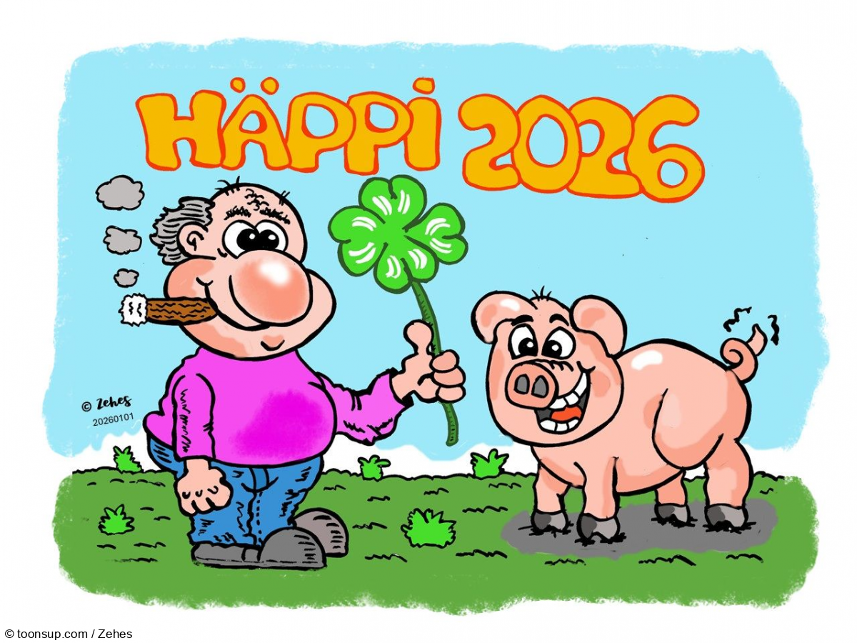 Cartoon: Glückwünsche zum neuen Jahr 1
