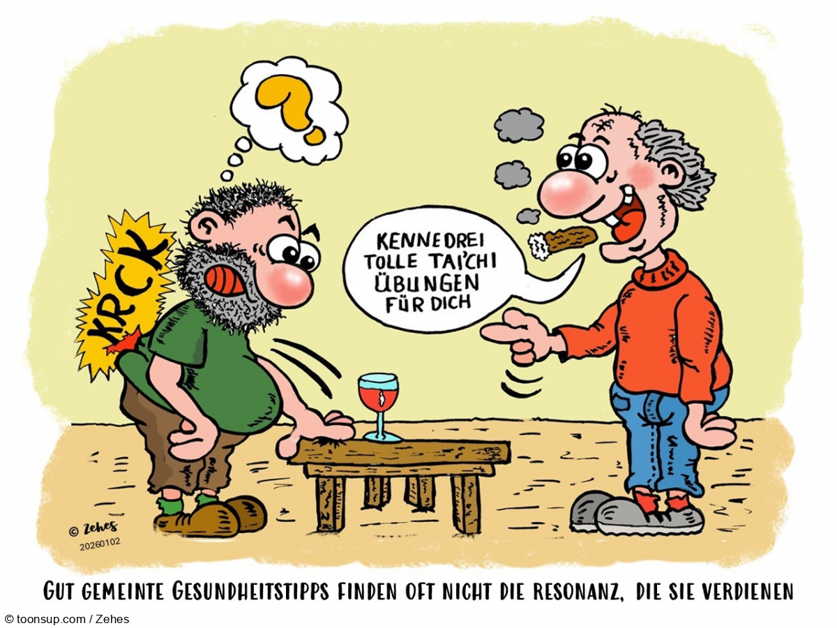 Cartoon: Gut gemeinter Gesundheitstipp 1