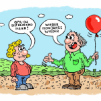 Enkel und Opa im Gespräch