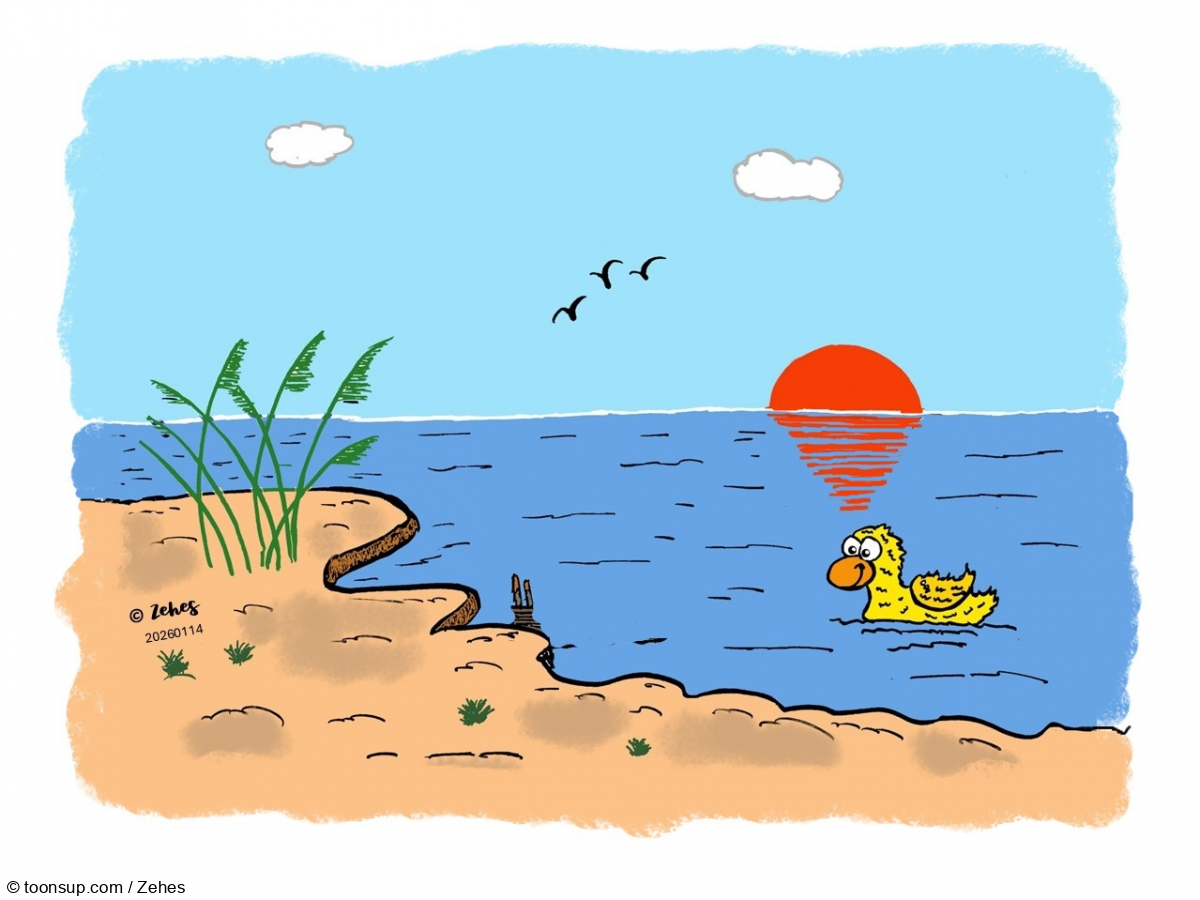 Cartoon: Neulich am Strand 1
